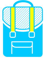 En grön ryggsäck. Illustration